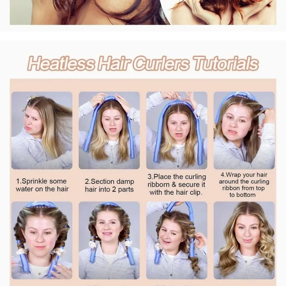 Heatless Hair Curler Wrap Leopard Print TikTok Famous - Picture 5 of 9